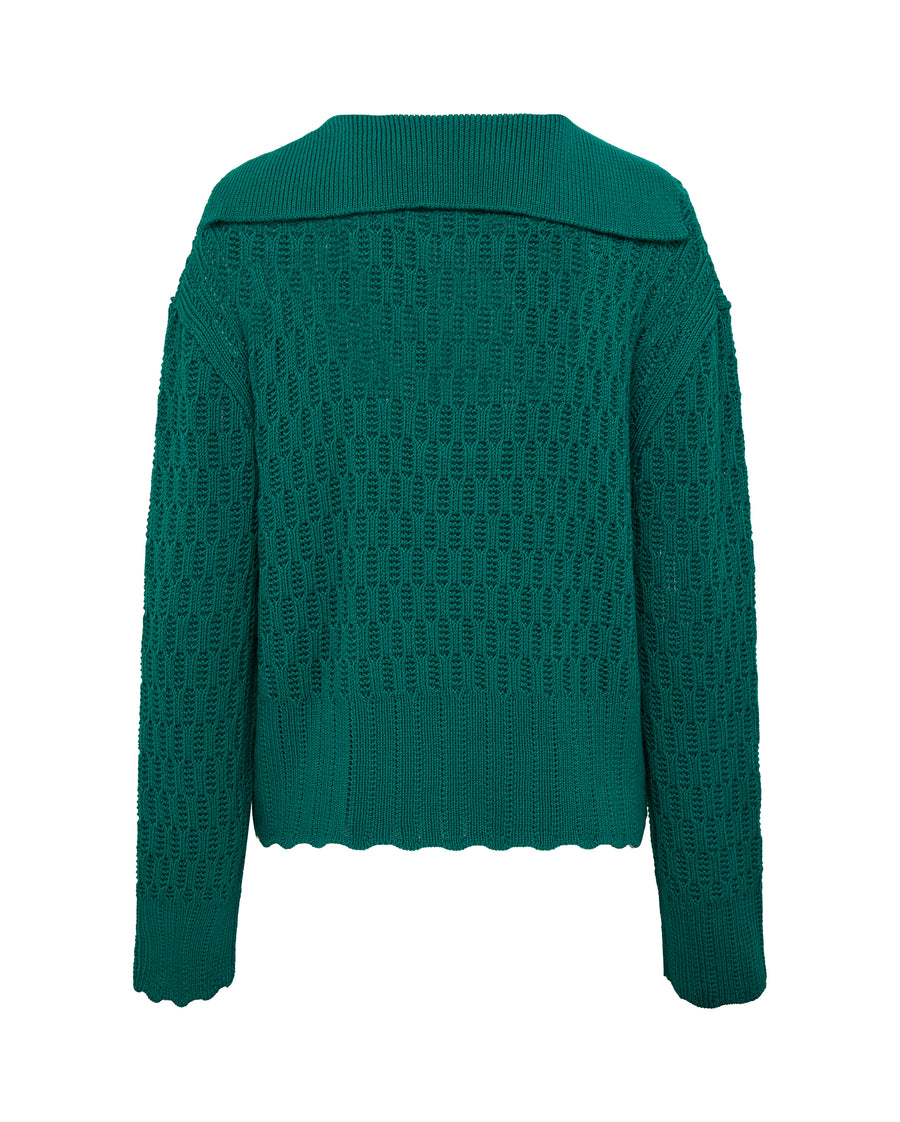 CORDED RIB SAILOR COLLAR SWEATER