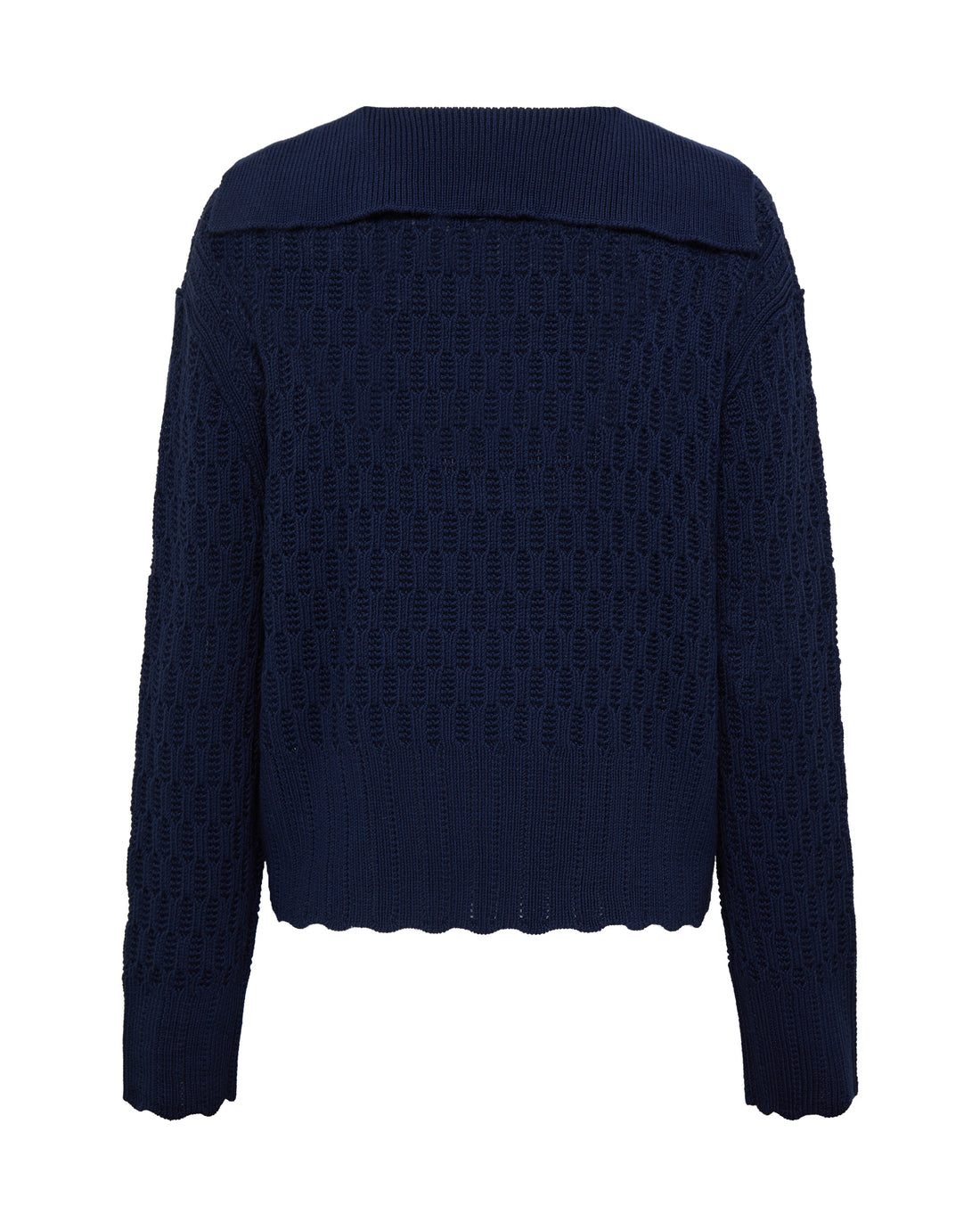 CORDED RIB SAILOR COLLAR SWEATER