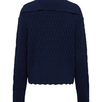 CORDED RIB SAILOR COLLAR SWEATER