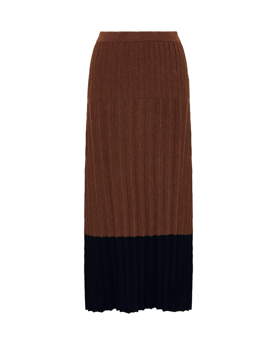 COLOUR BLOCK PLEAT SKIRT