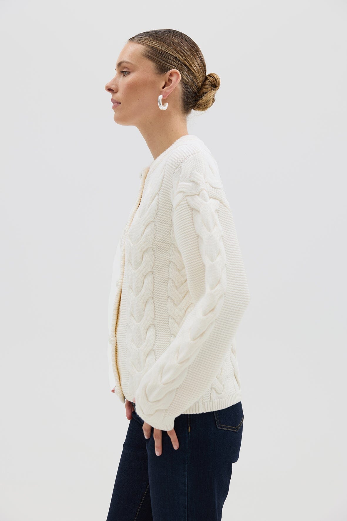 Big Cable Cardi Ivory