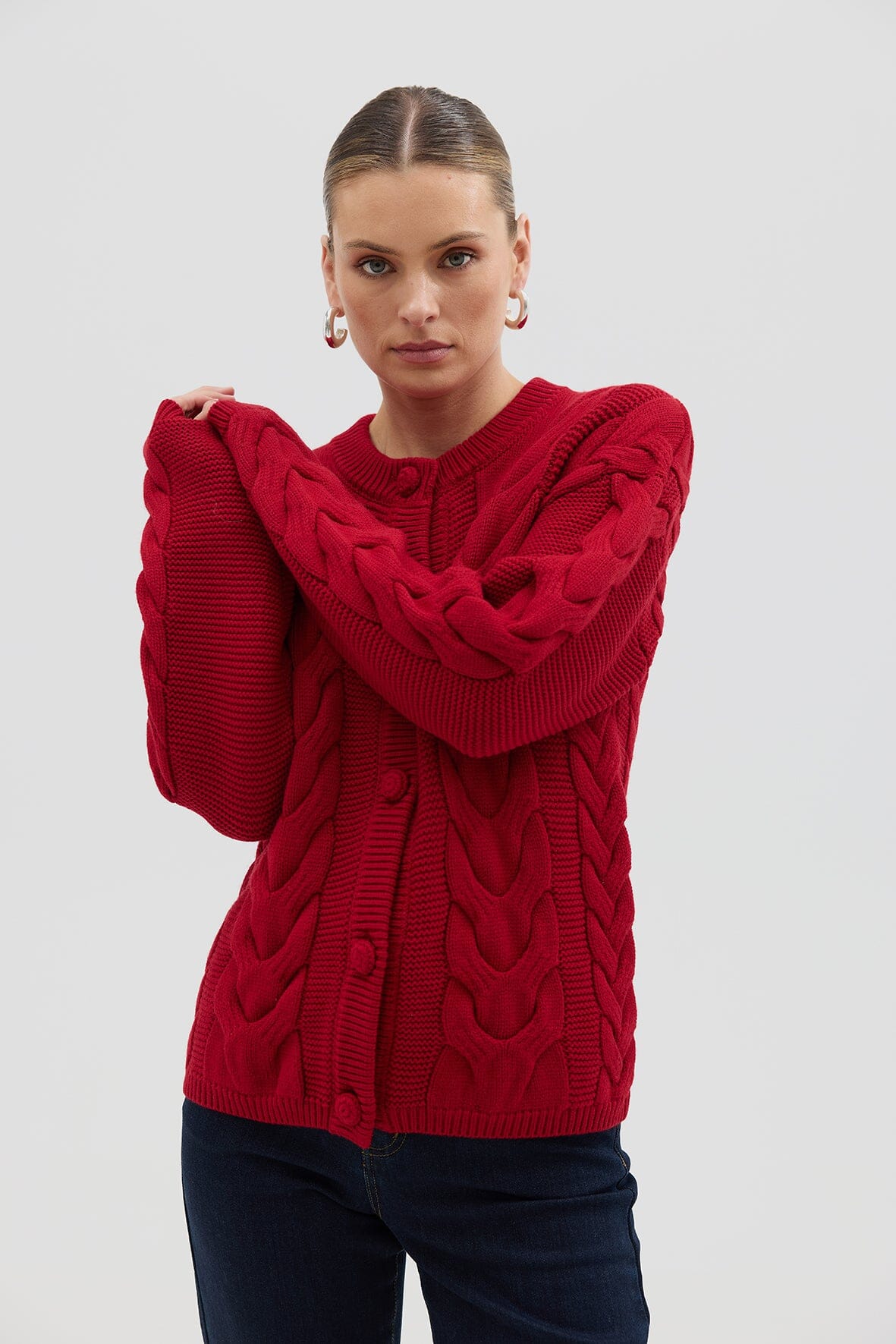 Big Cable Cardi Knitwear Iris and Wool 