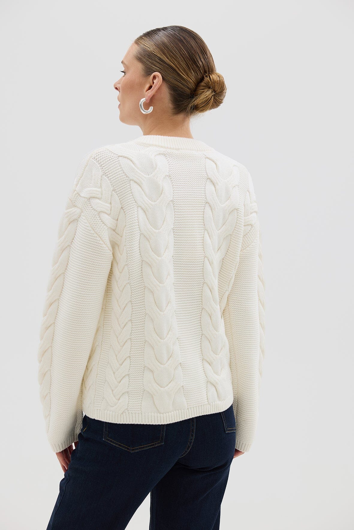 Big Cable Cardi Ivory