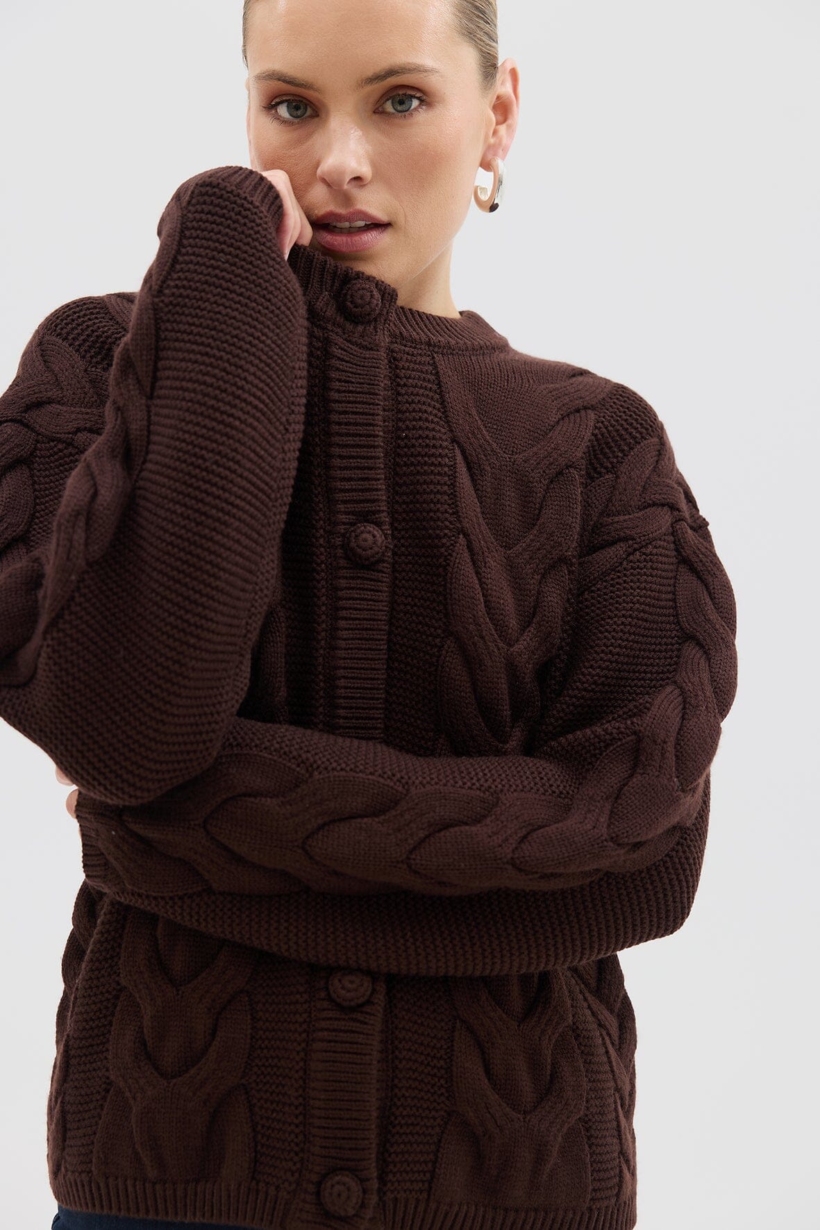 Big Cable Cardi Knitwear Iris and Wool 