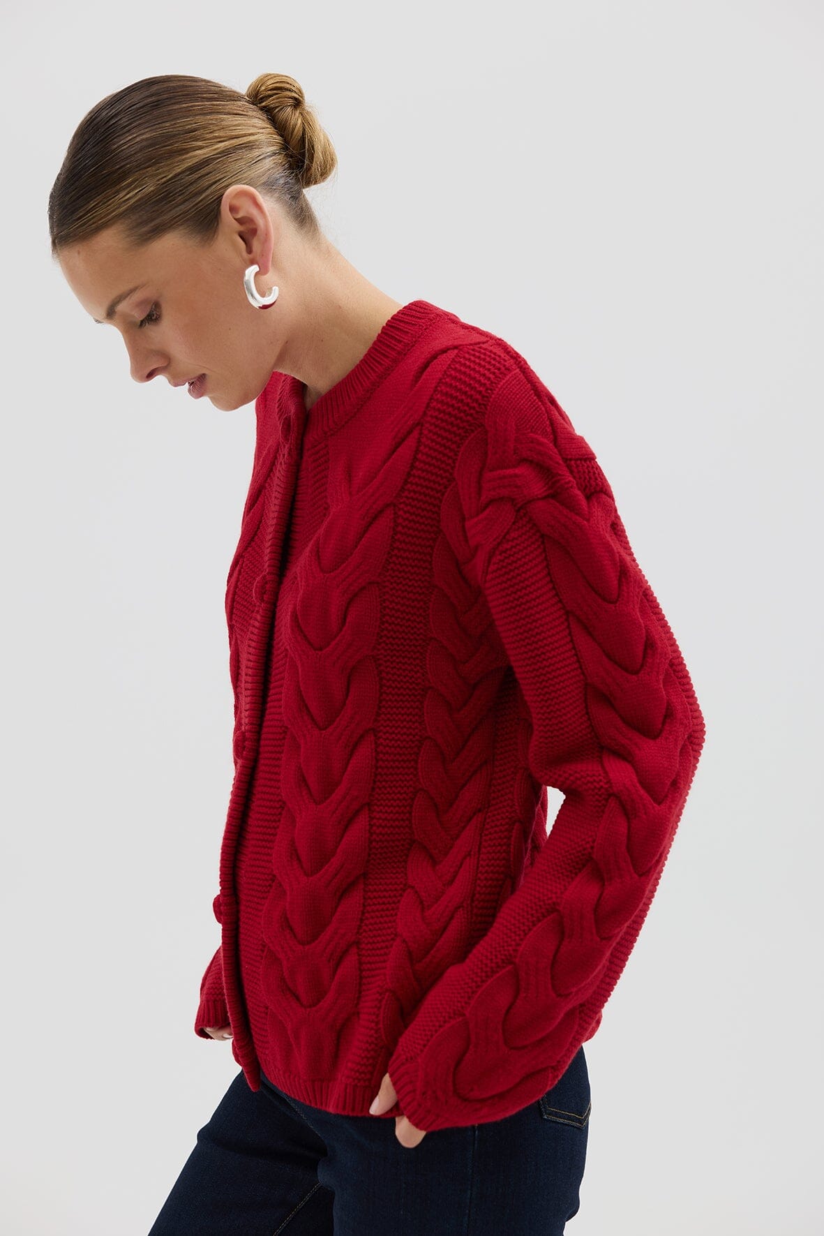 Big Cable Cardi Knitwear Iris and Wool 