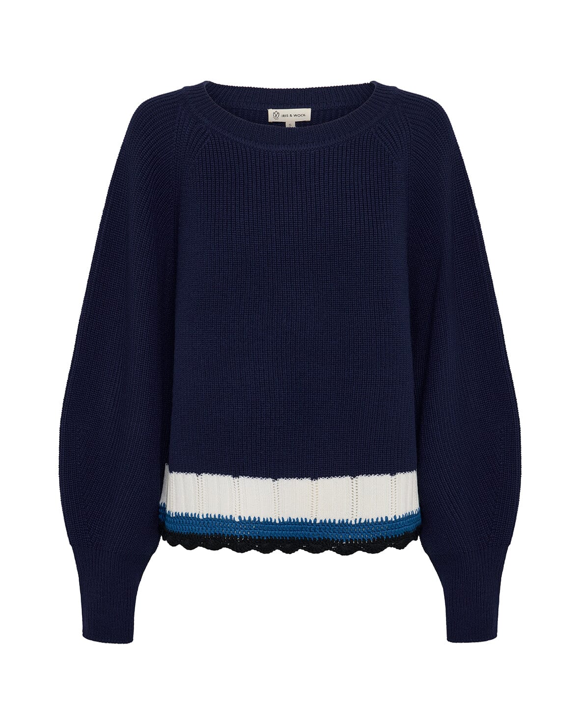 Boat Neck Sweater Iris and Wool 