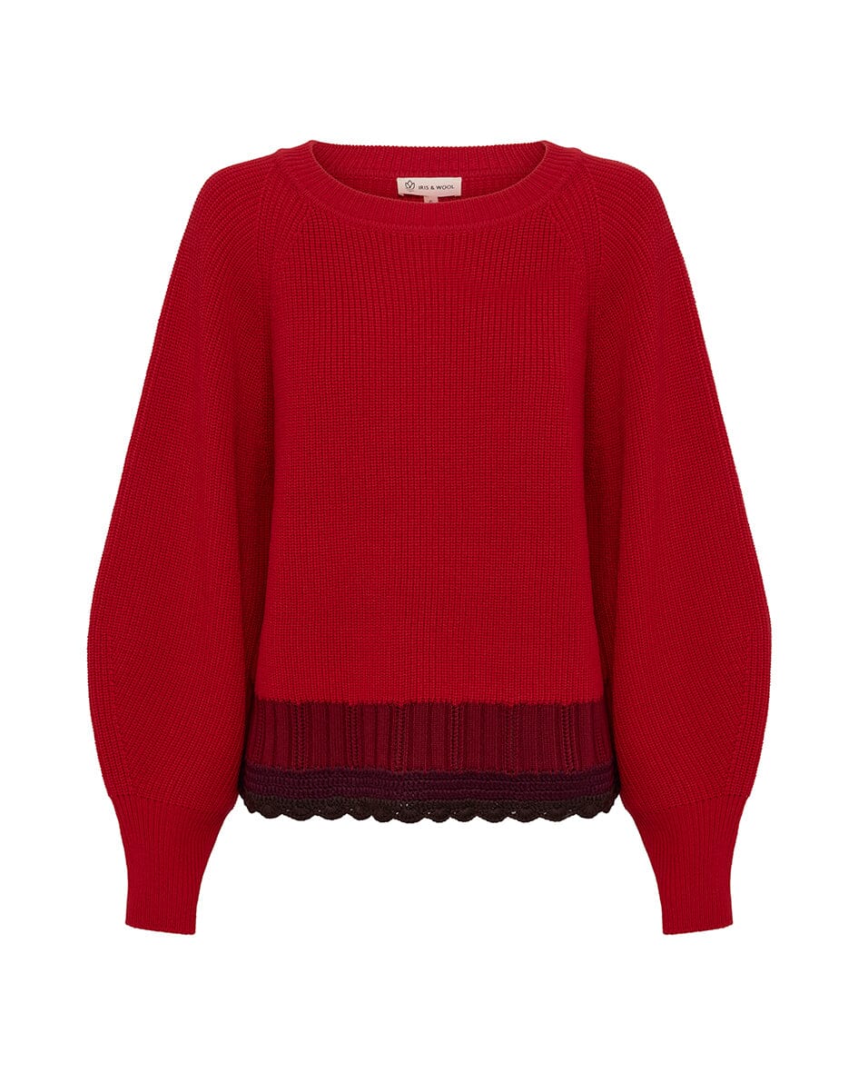 Boat Neck Sweater Iris and Wool 