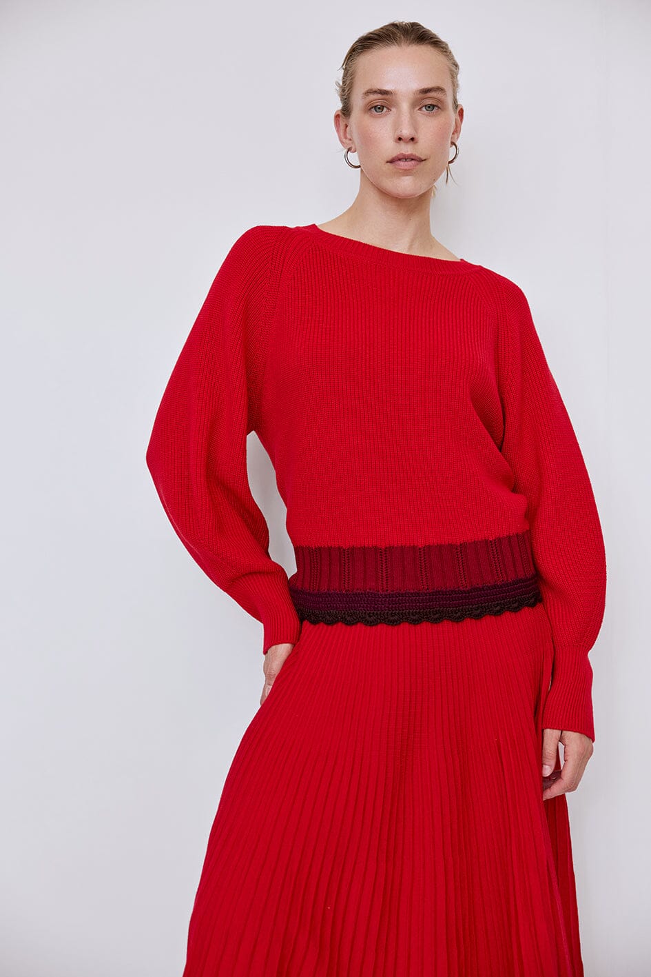 Boat Neck Sweater Iris and Wool 
