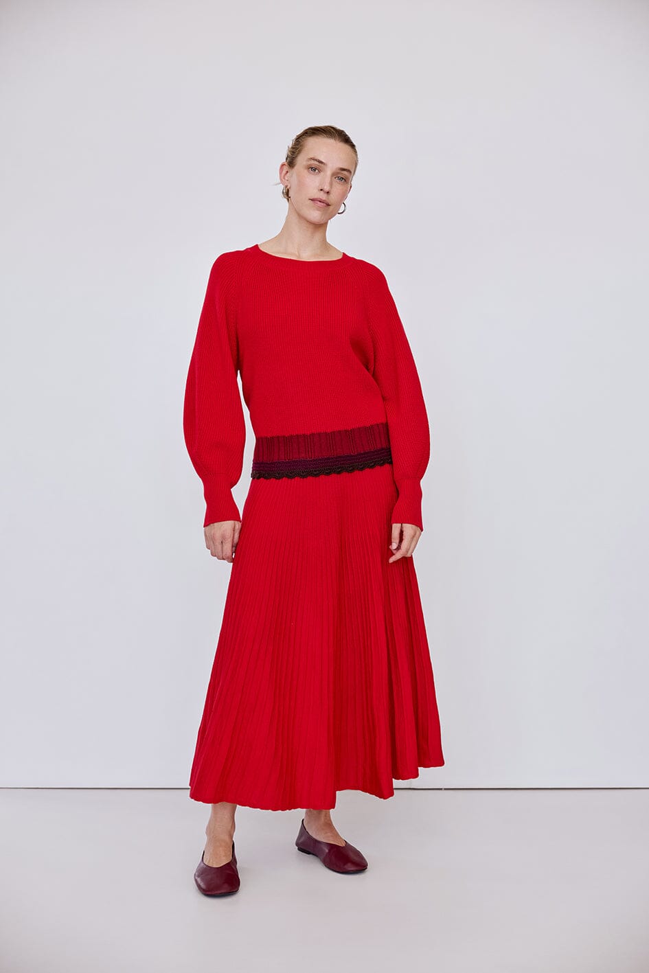 Boat Neck Sweater Iris and Wool 