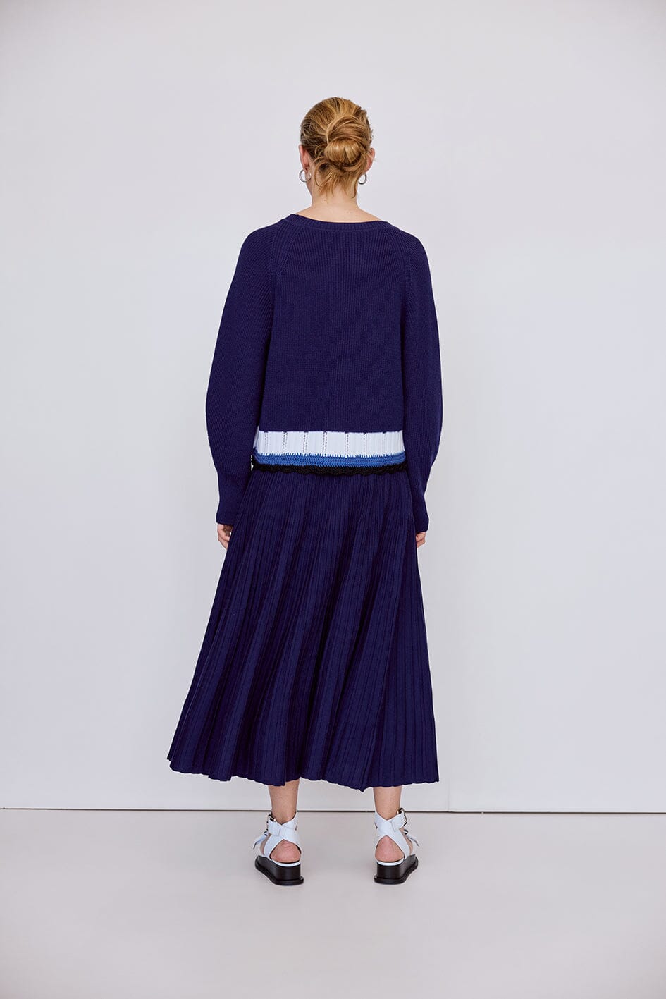 Boat Neck Sweater Iris and Wool 