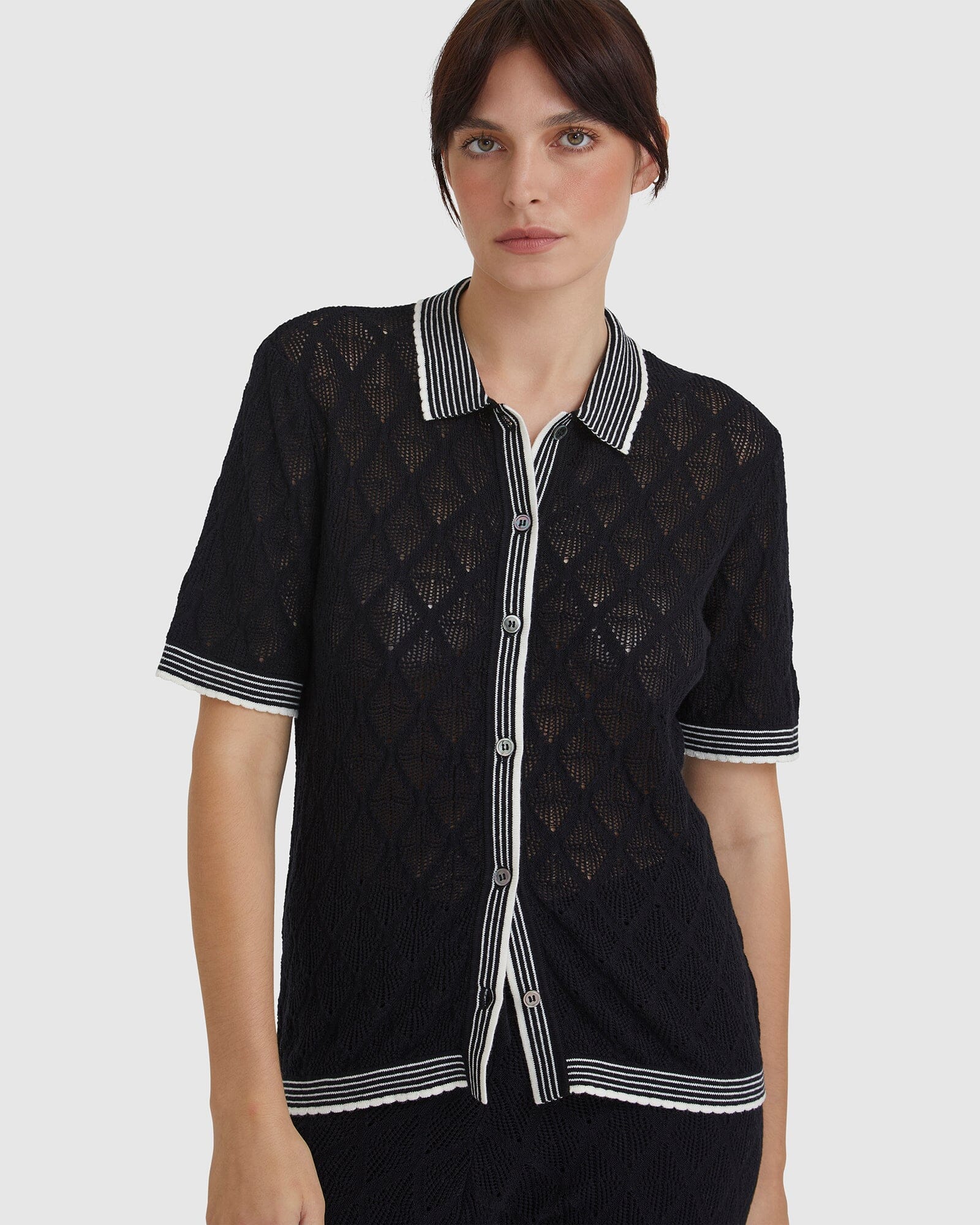 Chiara Lace Stitch Top Shirts & Tops Iris and Wool 