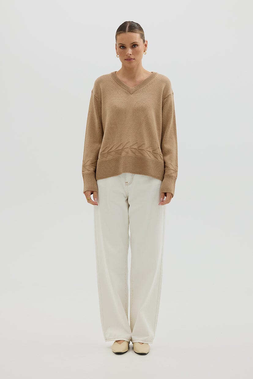 Chunky V Neck Sweater Knitwear Iris and Wool 