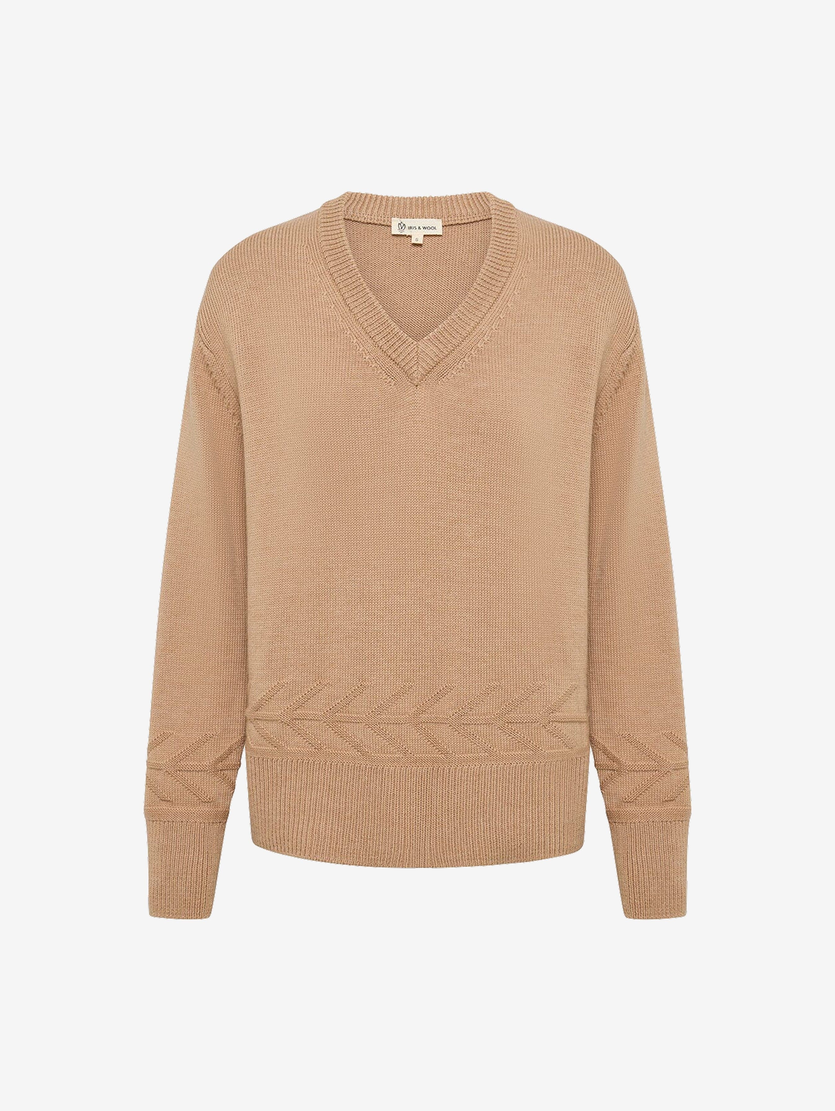 Chunky V Neck Sweater Knitwear Iris and Wool 