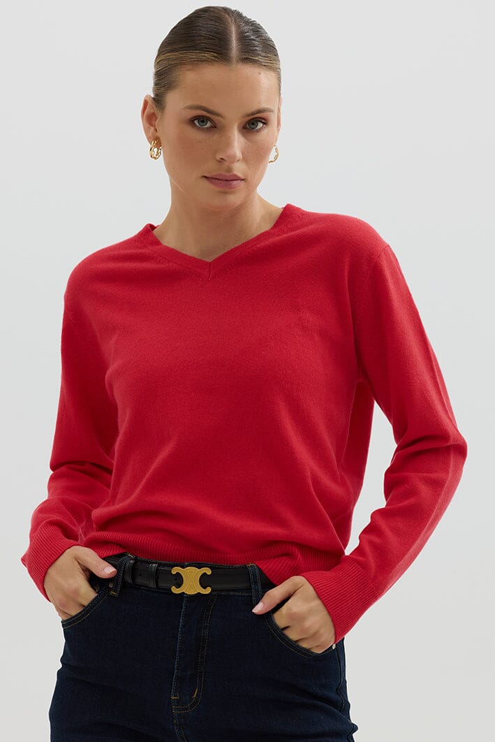 Classic V Neck Sweater Knitwear Iris and Wool 