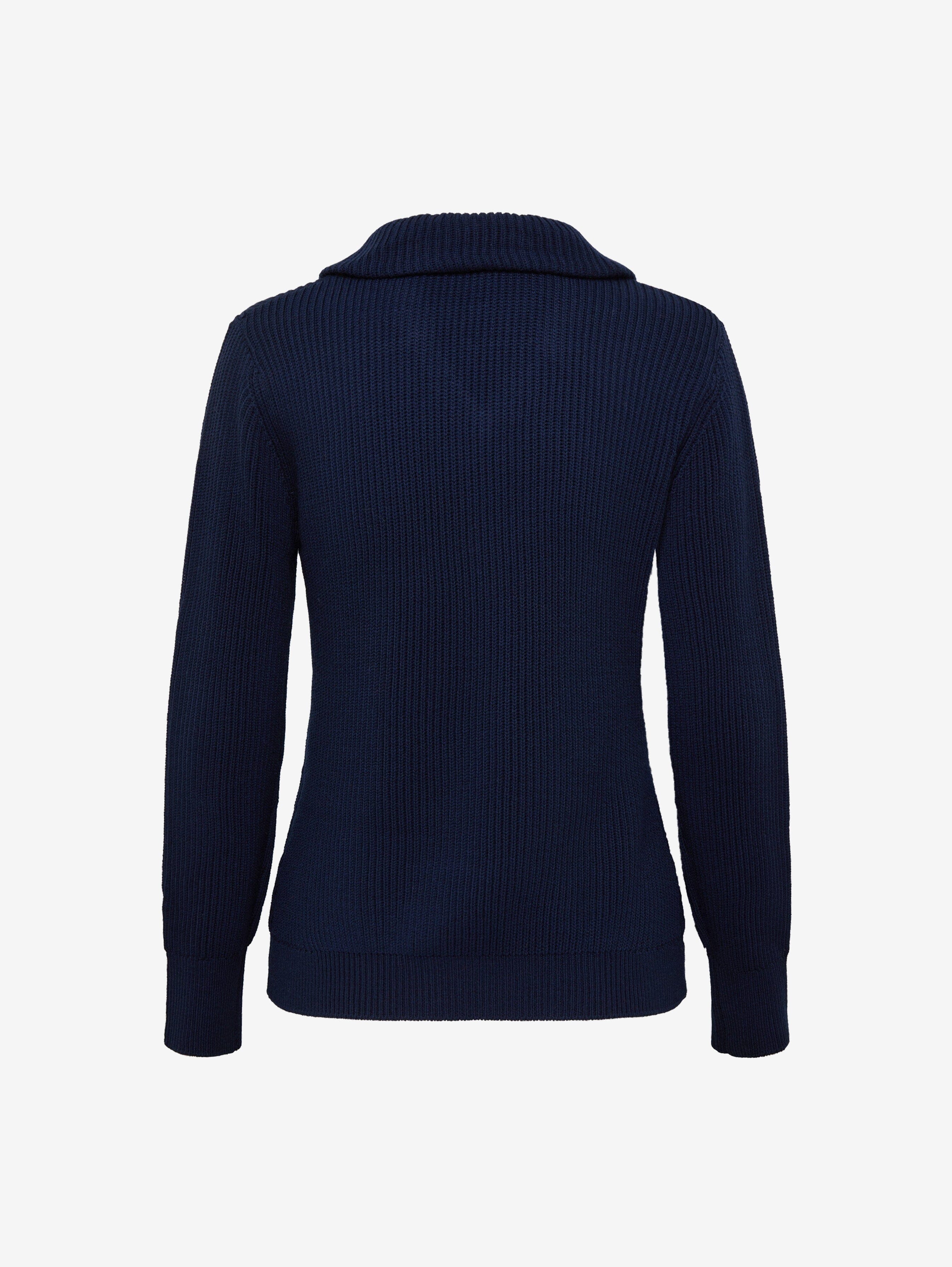 Collar V Neck Rib Sweater Knitwear Iris and Wool 