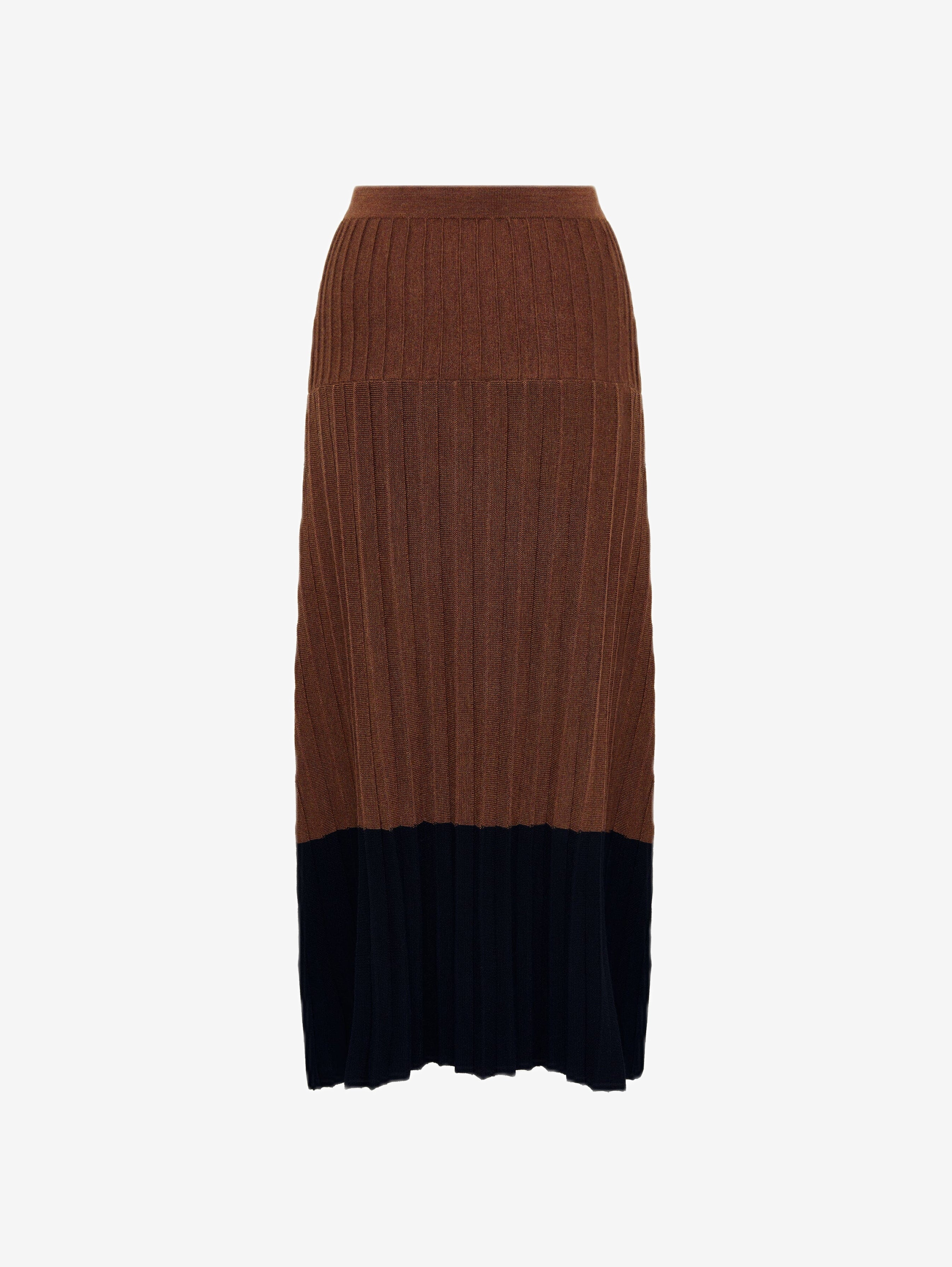Colour Block Pleat Skirt