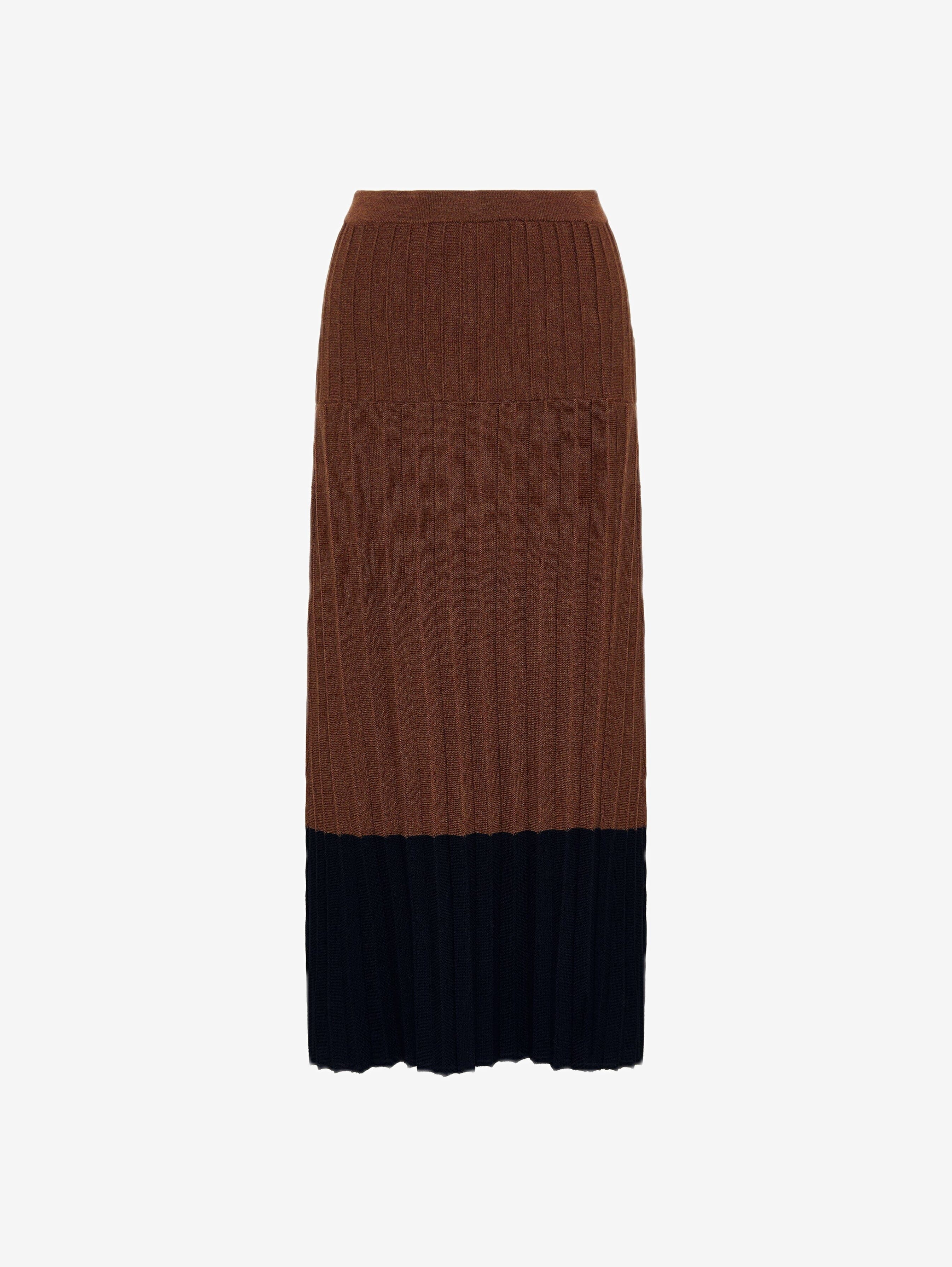 Colour Block Pleat Skirt Skirt Iris and Wool 