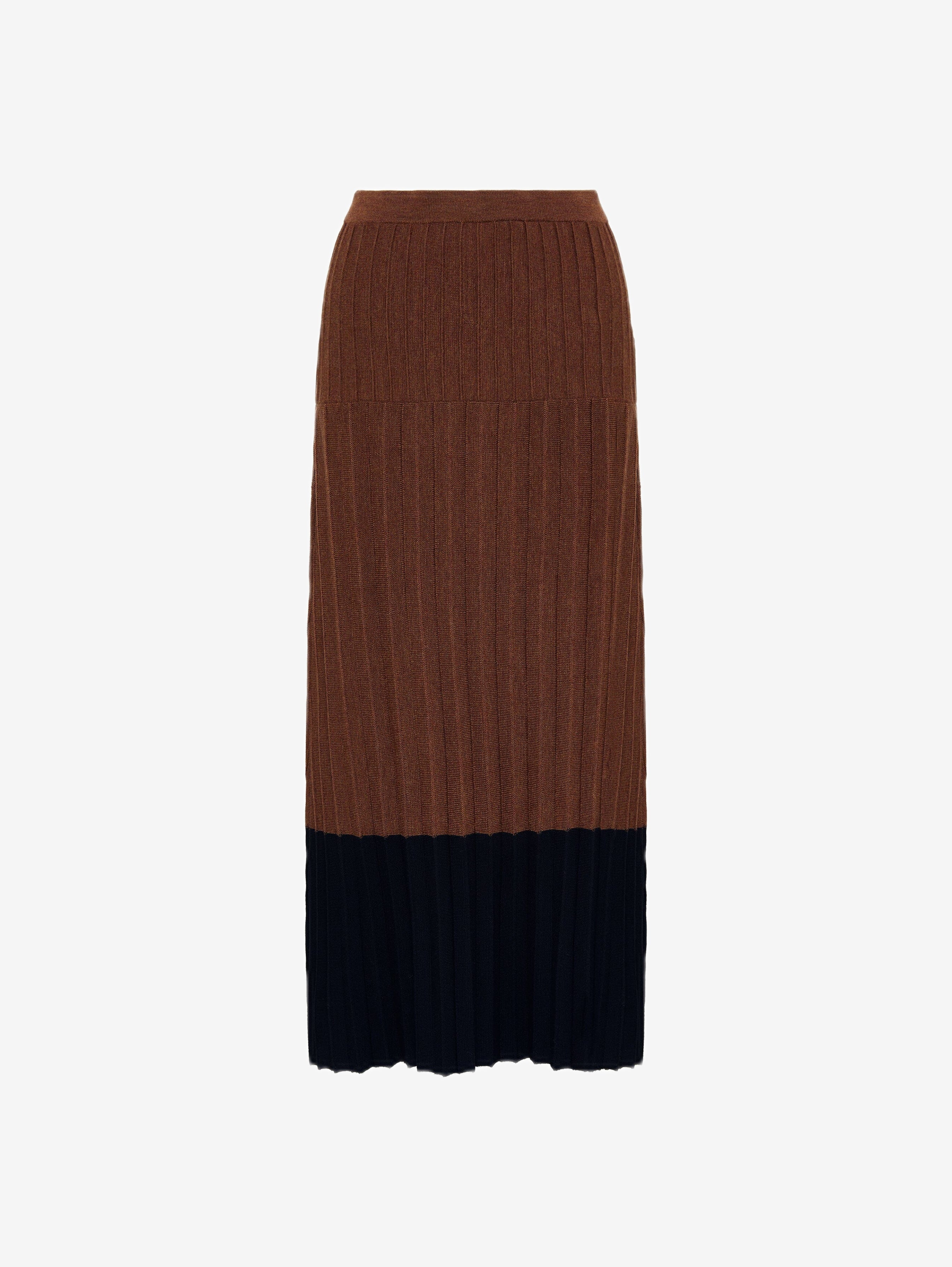 Colour Block Pleat Skirt