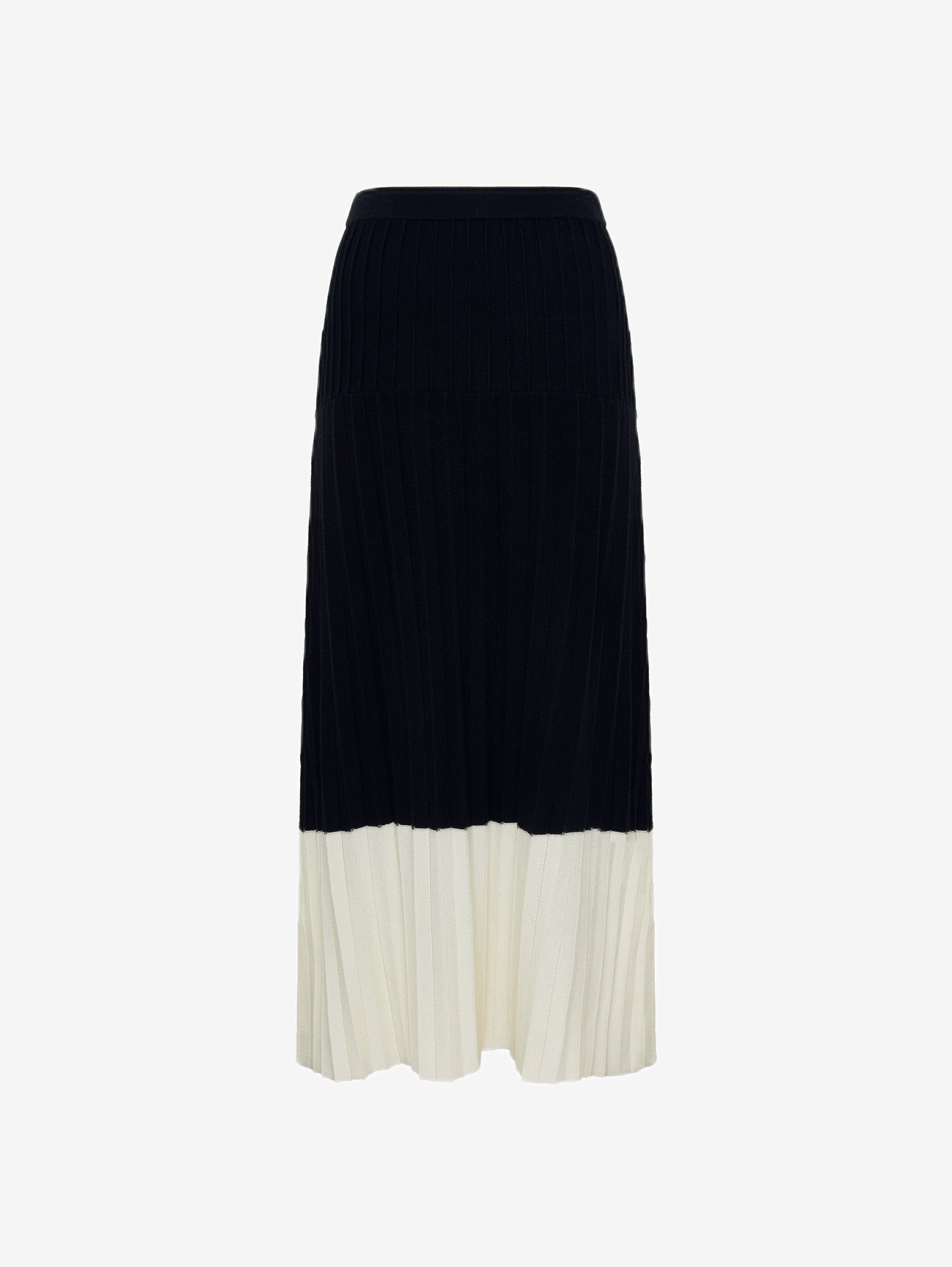 Colour Block Pleat Skirt Skirt Iris and Wool 