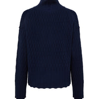 Corded Rib High Neck Sweater Knitwear Iris and Wool 