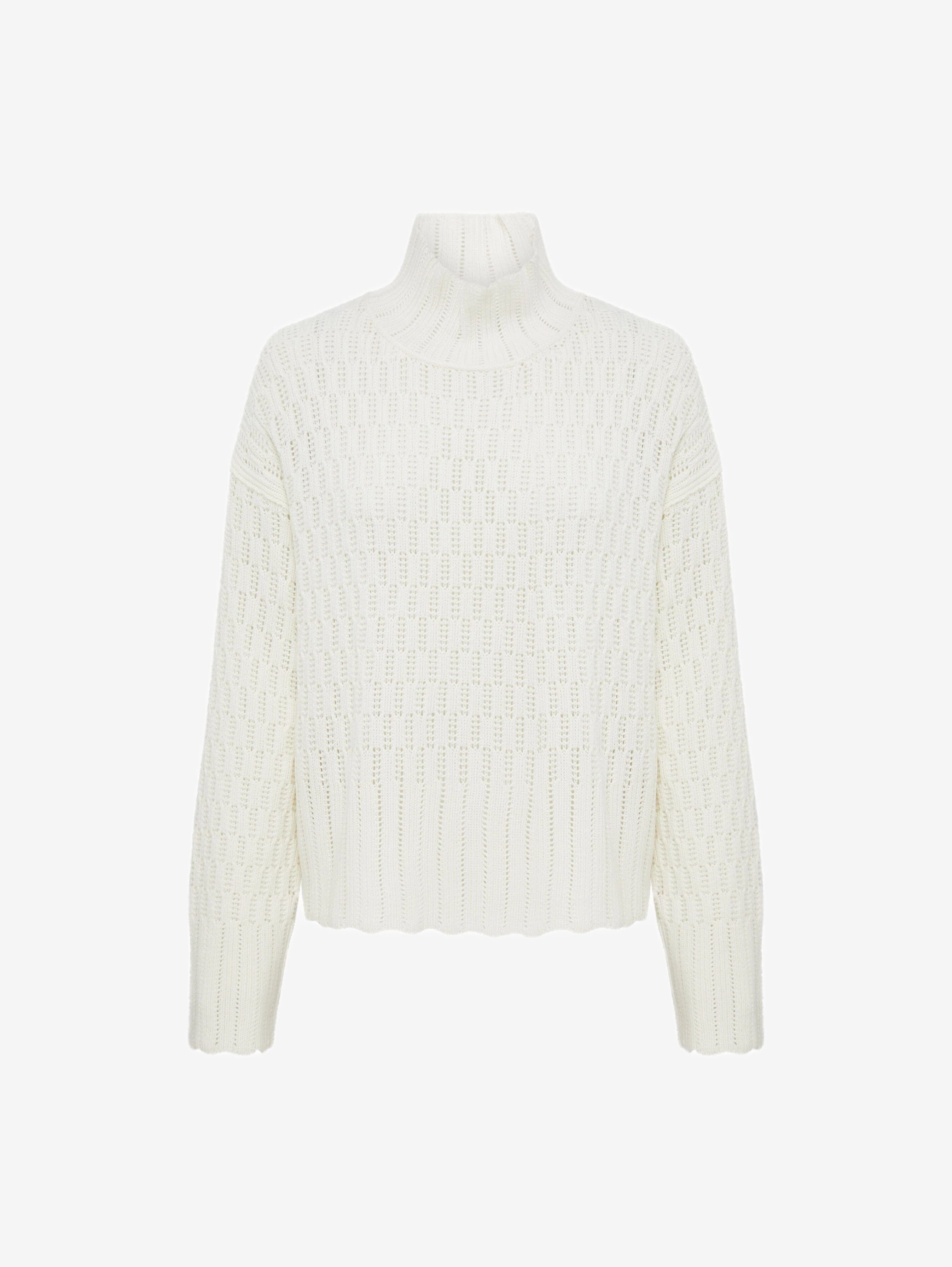 Corded Rib High Neck Sweater Knitwear Iris and Wool 