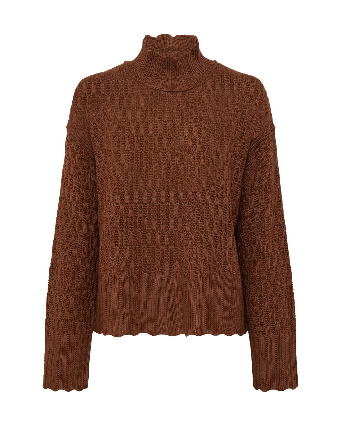 Corded Rib High Neck Sweater Knitwear Iris and Wool 