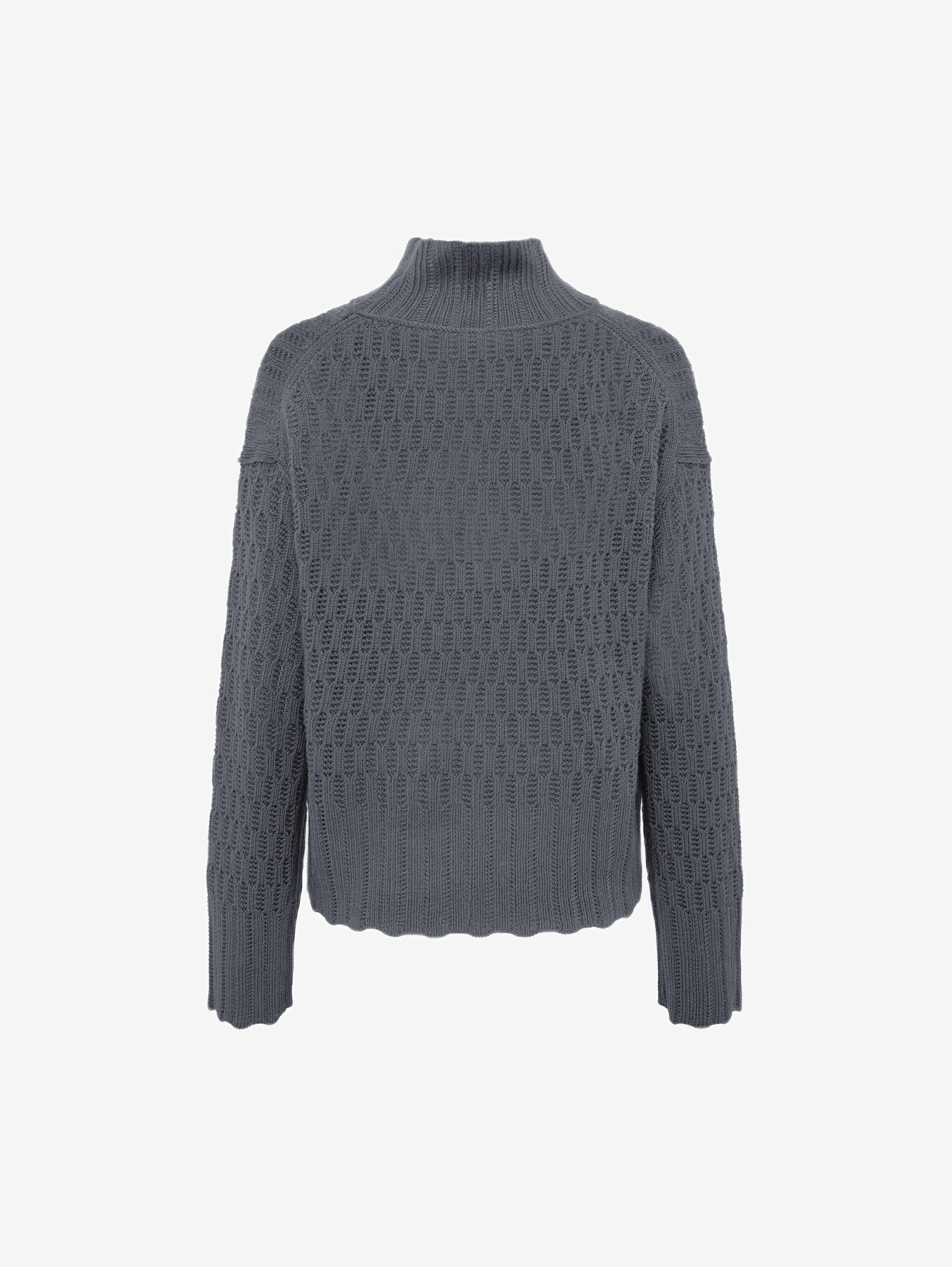 Corded Rib High Neck Sweater Knitwear Iris and Wool 