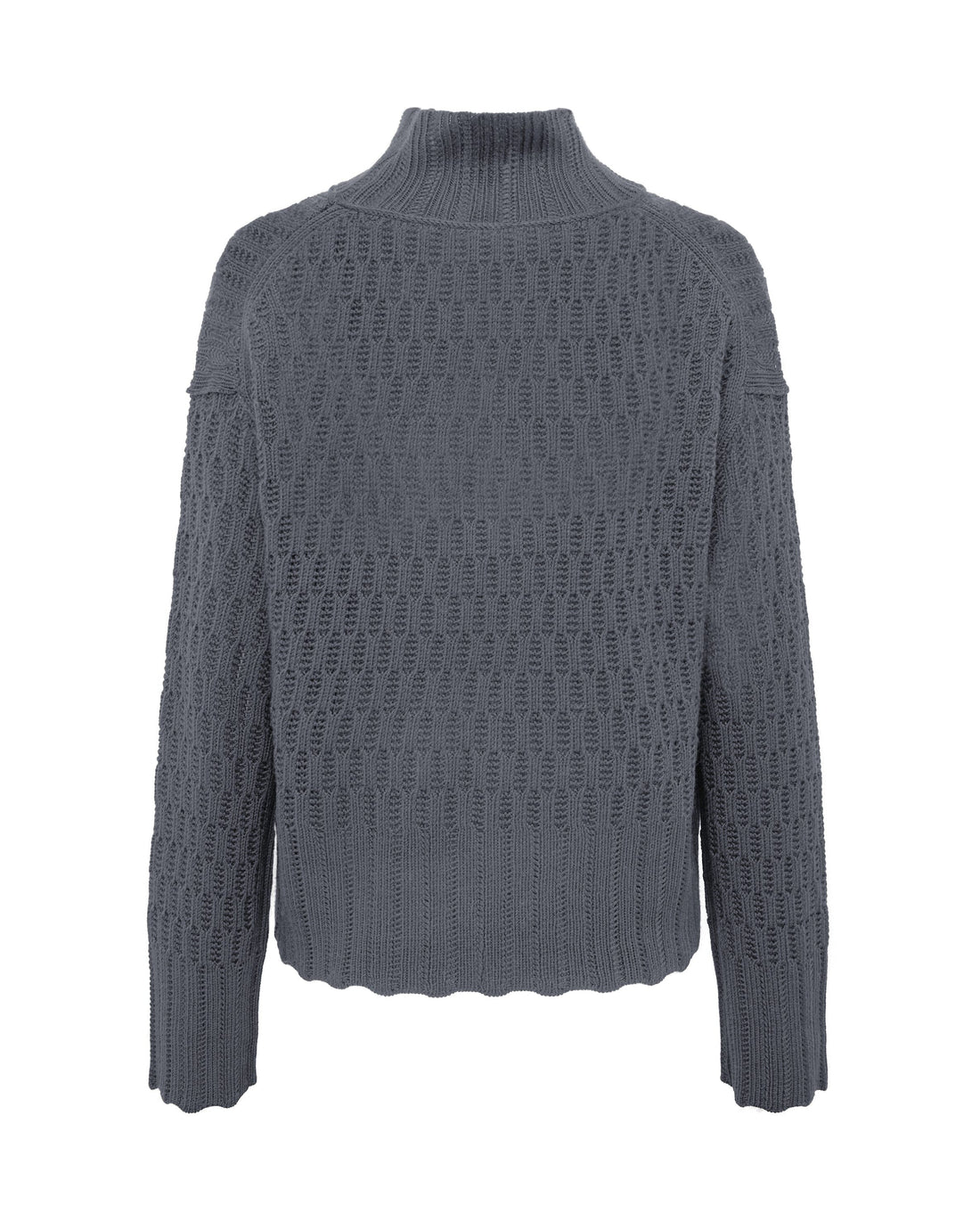 Corded Rib High Neck Sweater Knitwear Iris and Wool 