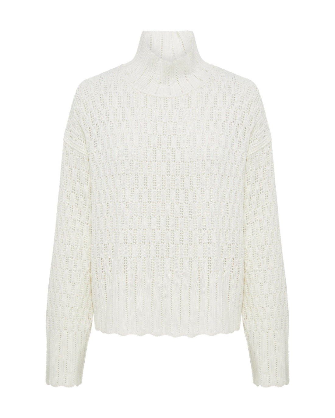 Corded Rib High Neck Sweater Knitwear Iris and Wool 