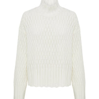 Corded Rib High Neck Sweater Knitwear Iris and Wool 