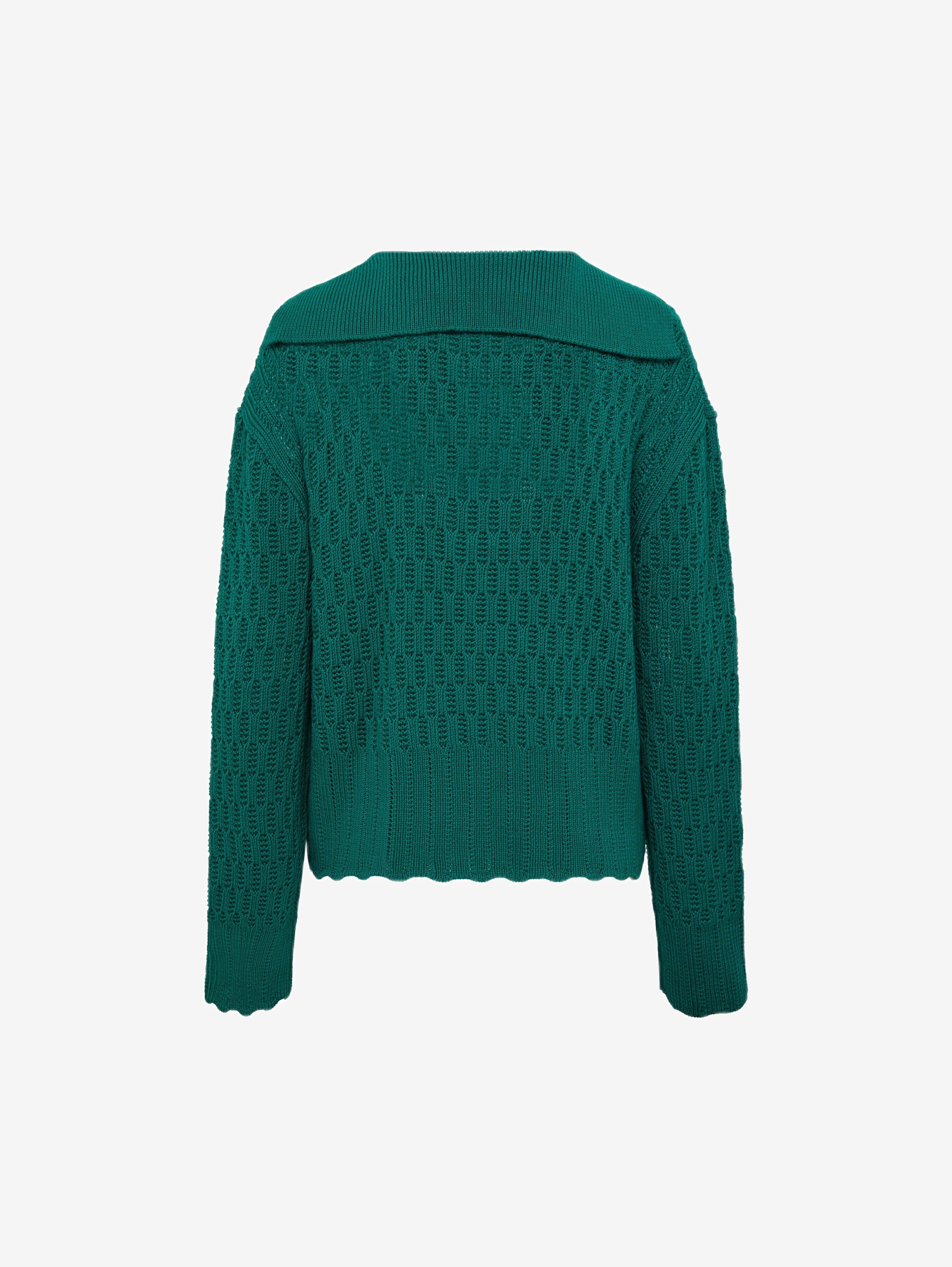 Corded Rib Sailor Collar Sweater Knitwear Iris and Wool 