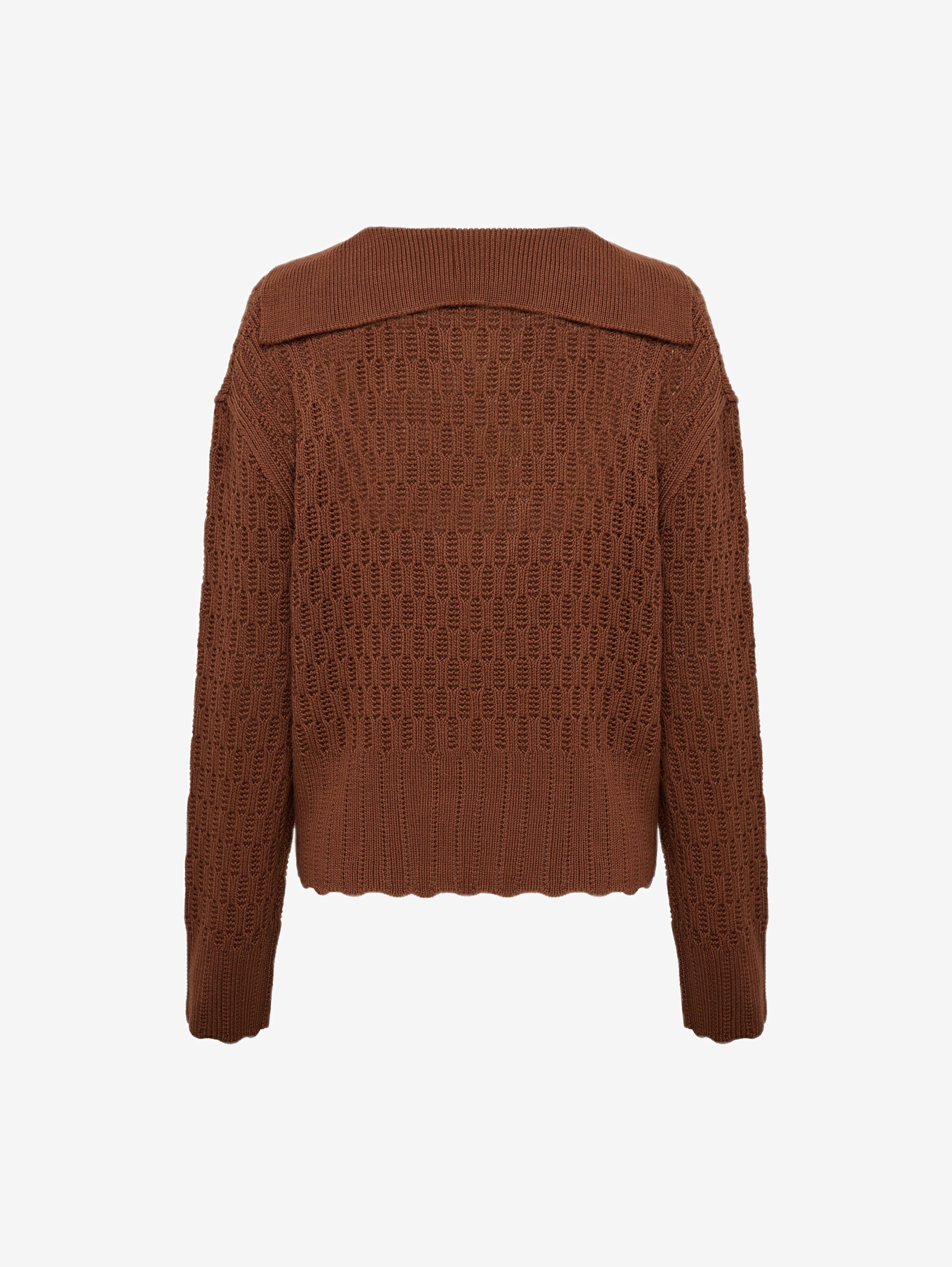 Corded Rib Sailor Collar Sweater Knitwear Iris and Wool 