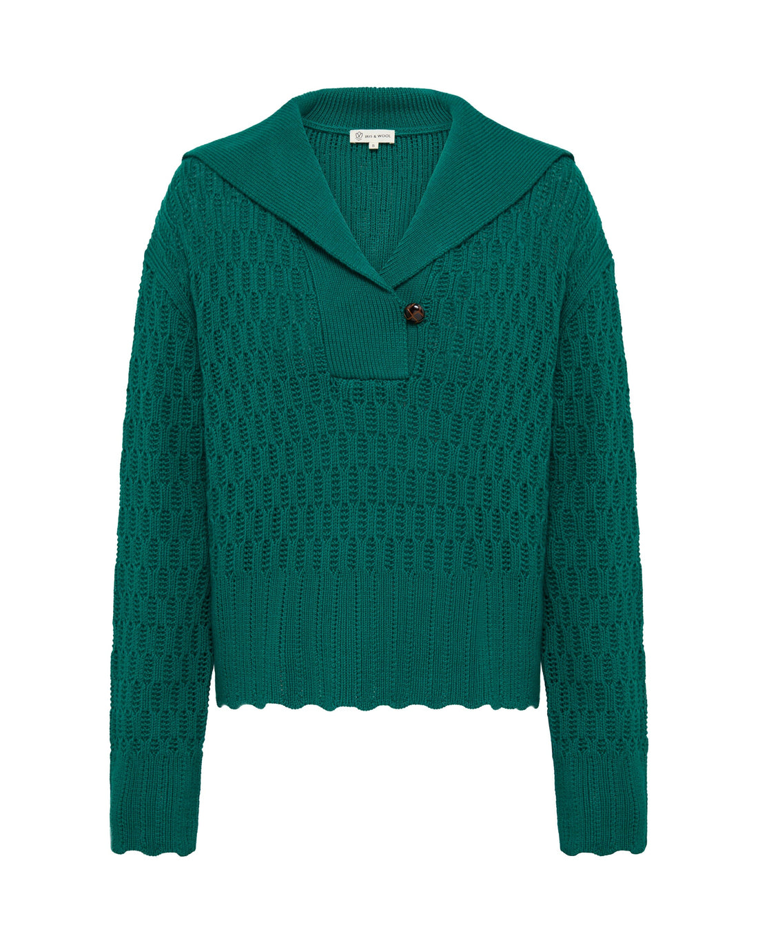 Corded Rib Sailor Collar Sweater Knitwear Iris and Wool 