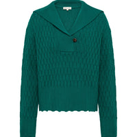 Corded Rib Sailor Collar Sweater Knitwear Iris and Wool 