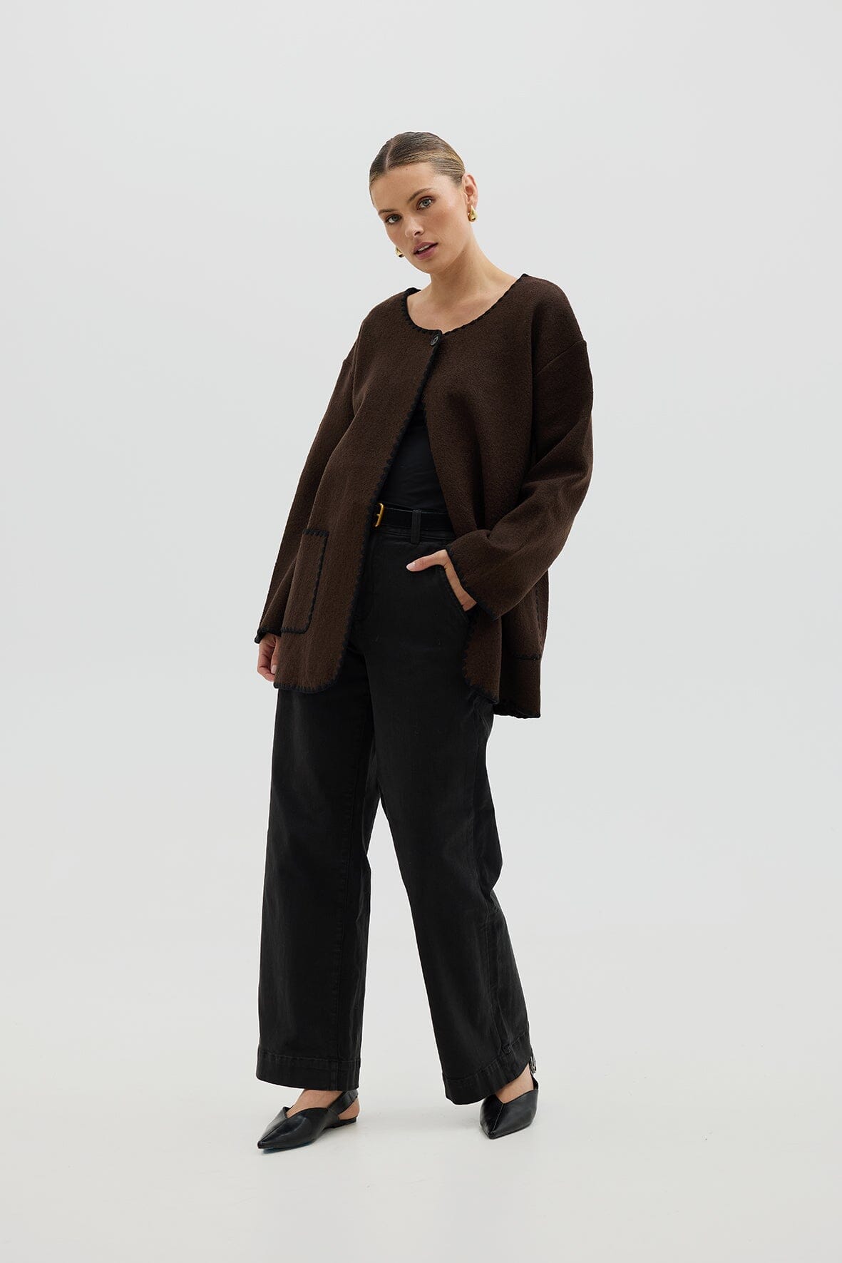 Crochet Edge Cardigan Knitwear Iris and Wool 