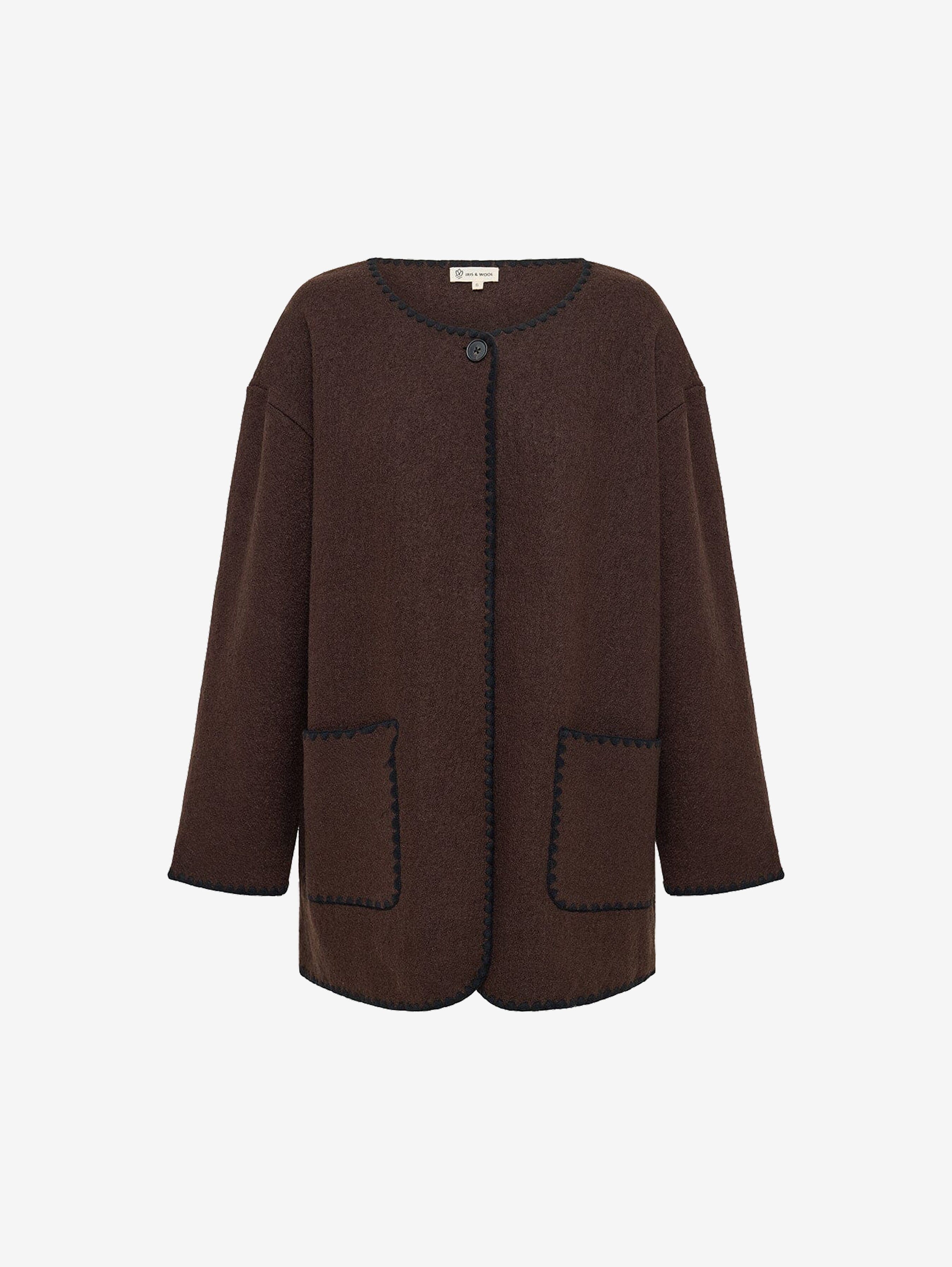 Crochet Edge Cardigan Knitwear Iris and Wool 