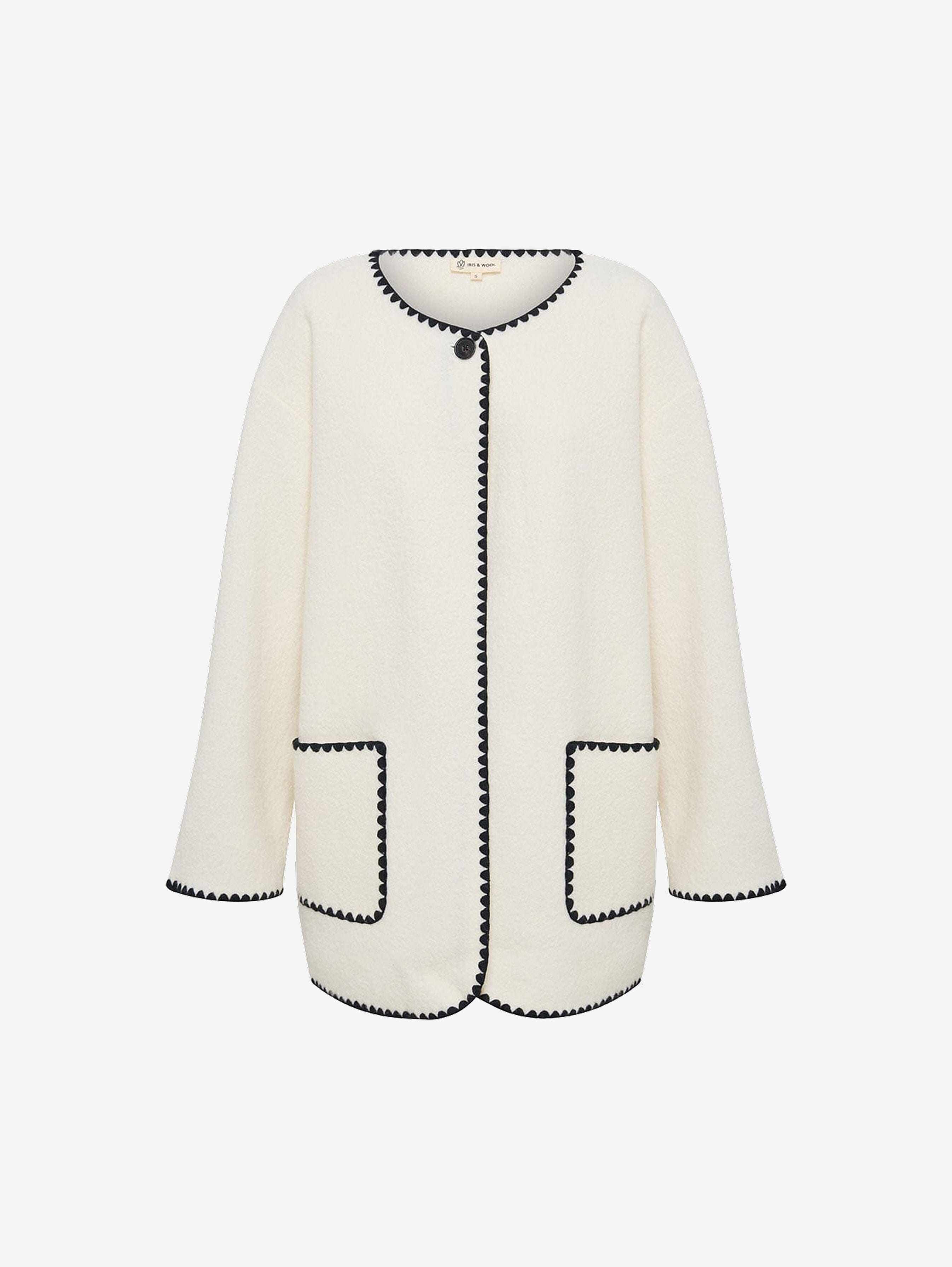 Crochet Edge Cardigan Knitwear Iris and Wool 