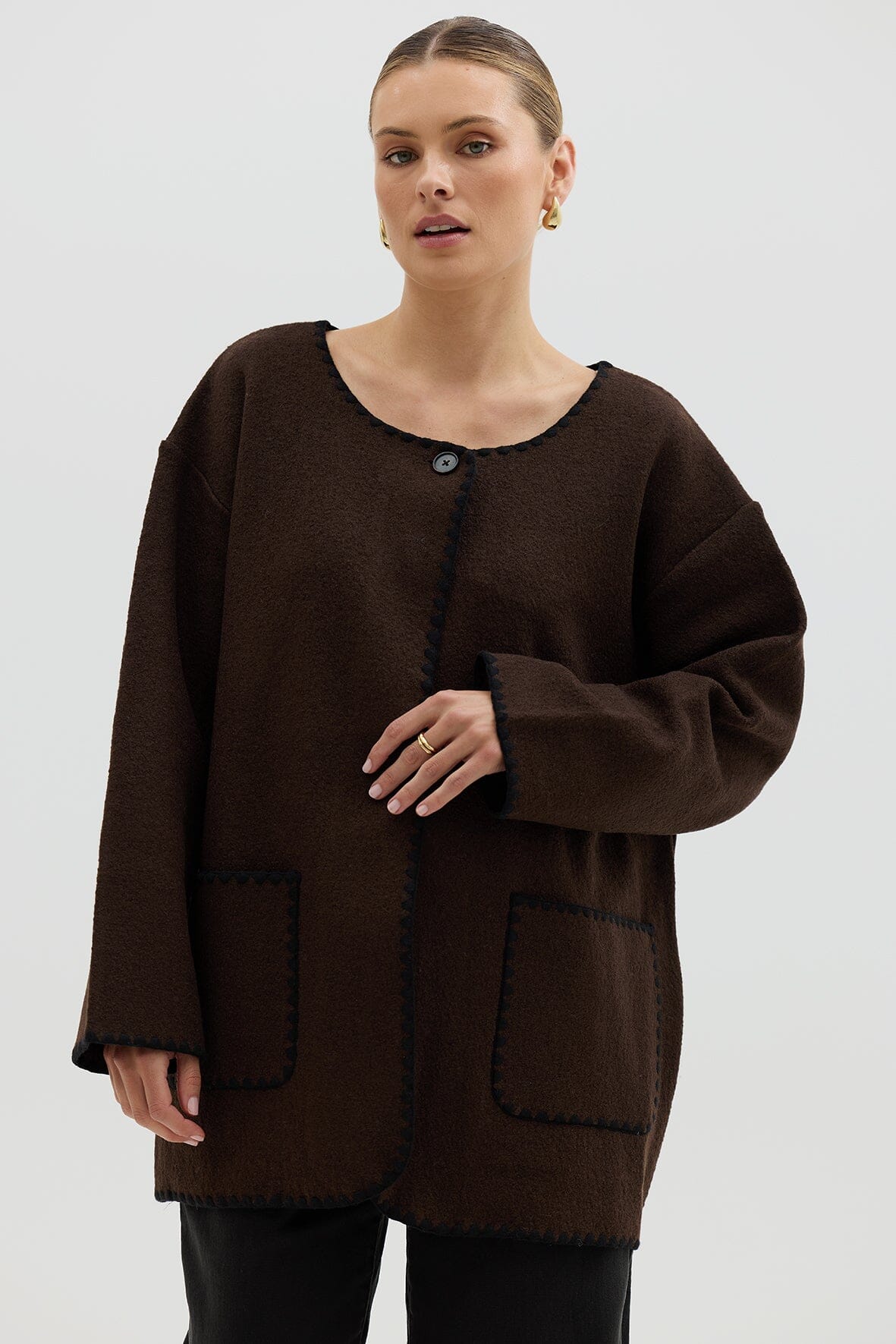 Crochet Edge Cardigan Knitwear Iris and Wool 