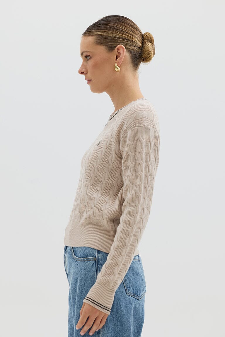 Crop Cable Sweater Knitwear Iris and Wool 