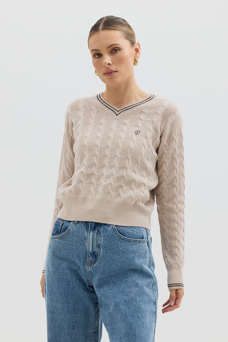 Crop Cable Sweater Knitwear Iris and Wool 