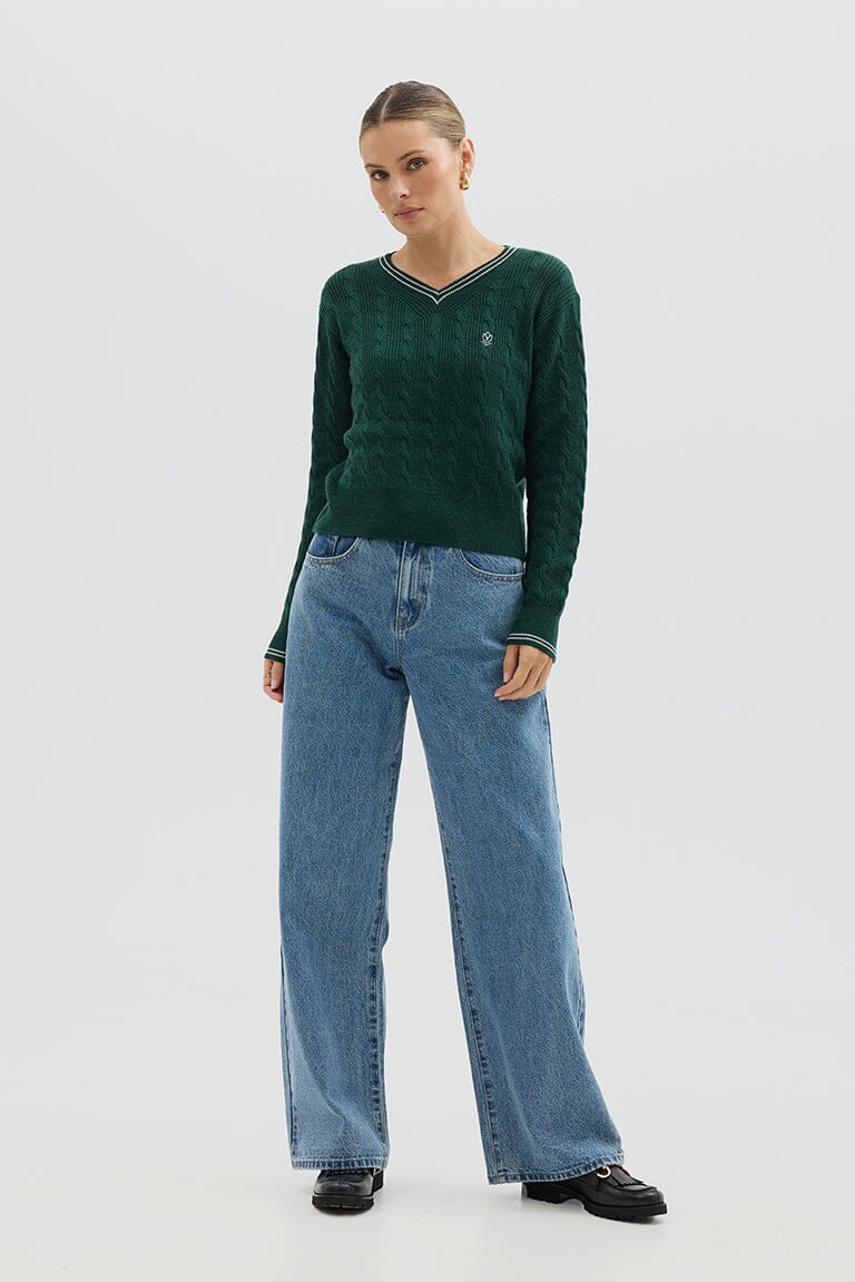 Crop Cable Sweater Knitwear Iris and Wool 