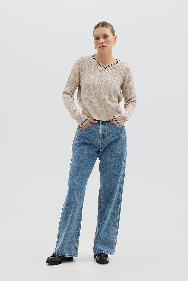 Crop Cable Sweater Knitwear Iris and Wool 