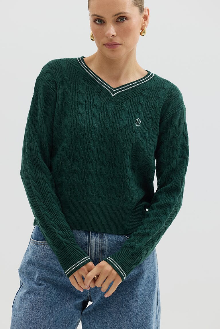 Crop Cable Sweater Knitwear Iris and Wool 