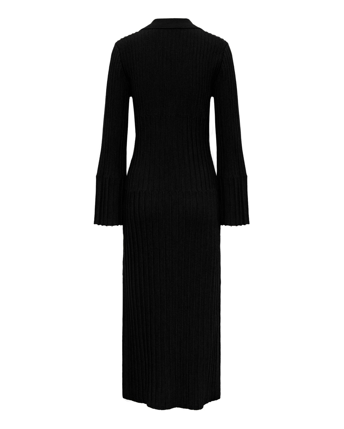 Engineered Rib Polo Dress Knitwear Iris and Wool 