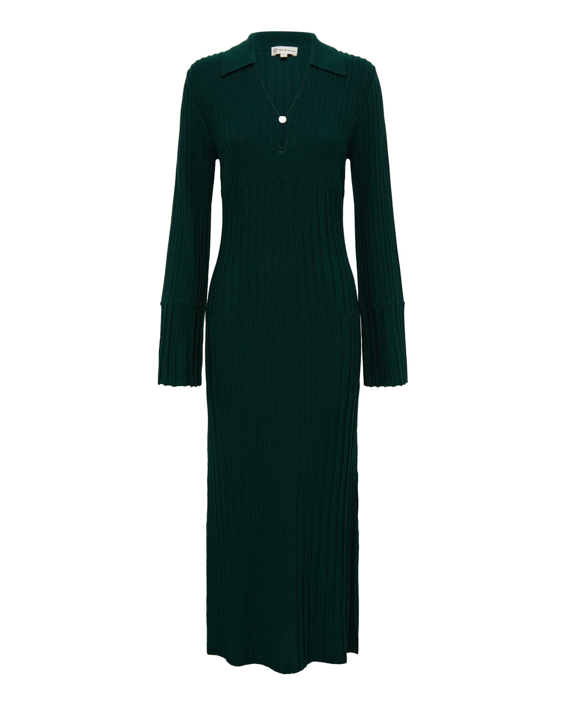 Engineered Rib Polo Dress Knitwear Iris and Wool 