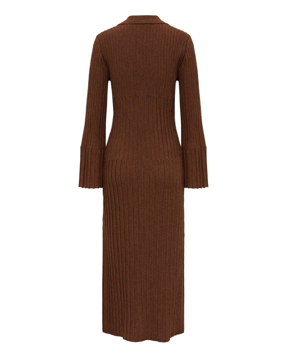 Engineered Rib Polo Dress Knitwear Iris and Wool 