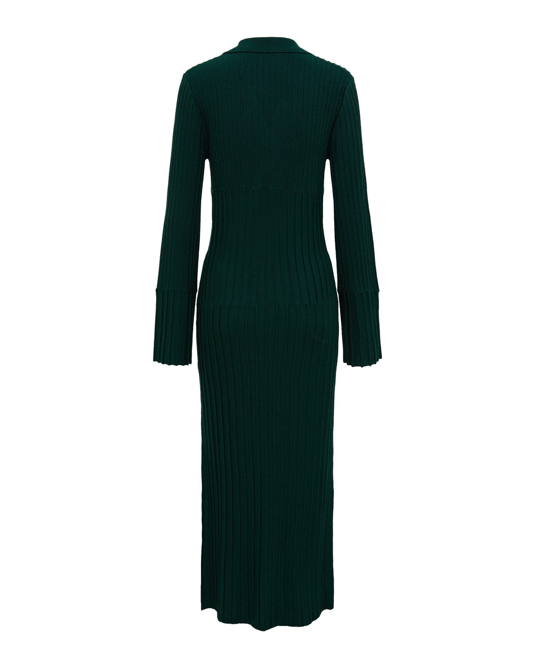 Engineered Rib Polo Dress Knitwear Iris and Wool 