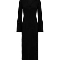 Engineered Rib Polo Dress Knitwear Iris and Wool 
