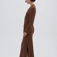 Engineered Rib Polo Dress Knitwear Iris and Wool 