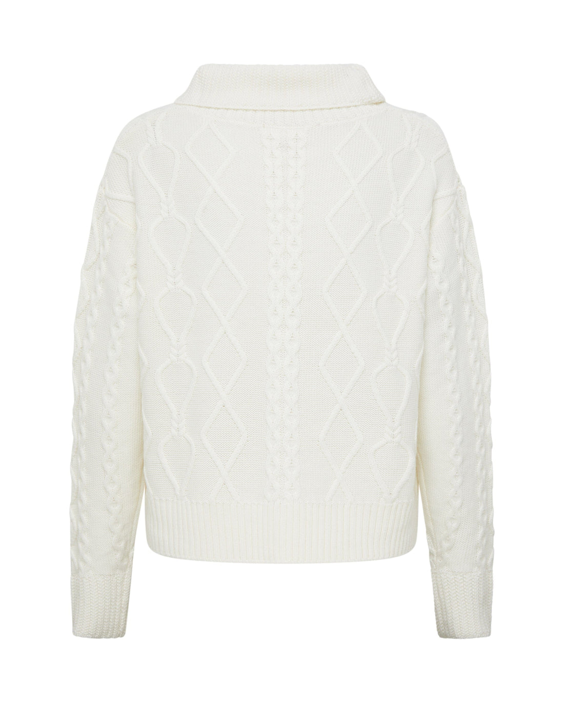 Heart Cable Button Neck Knitwear Iris and Wool 